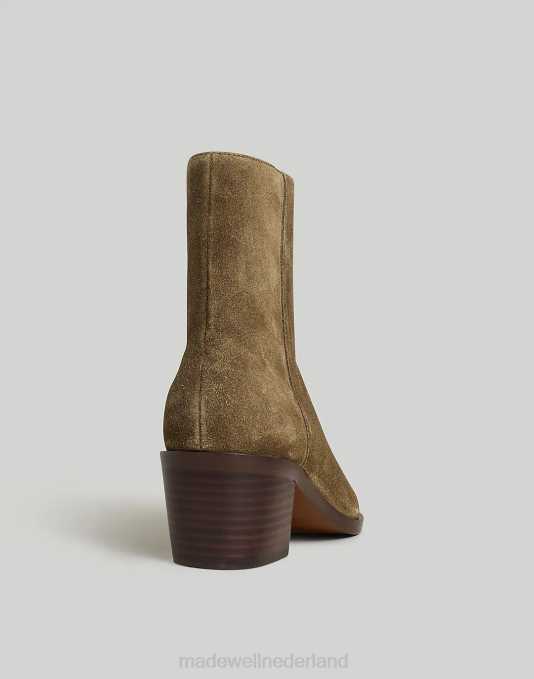 schoenen verbrande olijf ZVH62633 Madewell de darcy enkellaars vrouwen