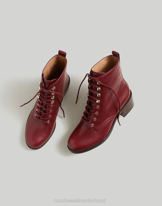 schoenen verroeste bordeaux ZVH62612 Madewell de patti veterlaars vrouwen