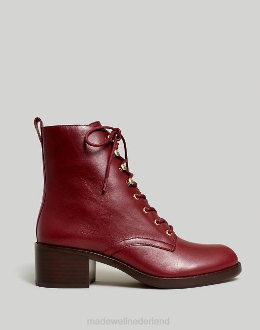 schoenen verroeste bordeaux ZVH62612 Madewell de patti veterlaars vrouwen