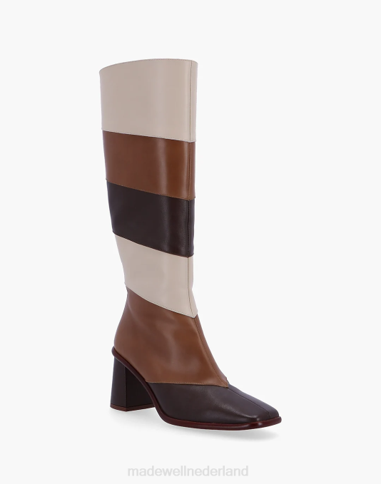 schoenen vintage bruin ZVH61219 Madewell Alohas East patchwork hoge laarzen vrouwen