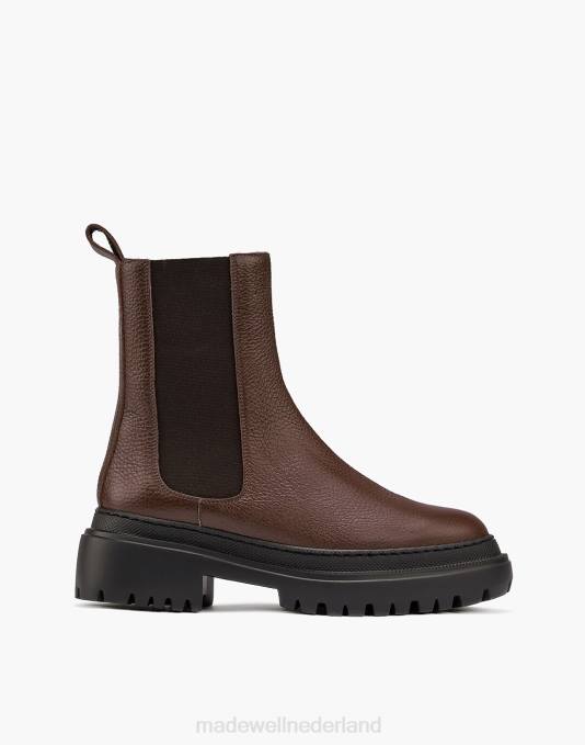 schoenen zwart ZVH61830 Madewell maguire leren cortina chelsea boots met schapenvachtvoering vrouwen