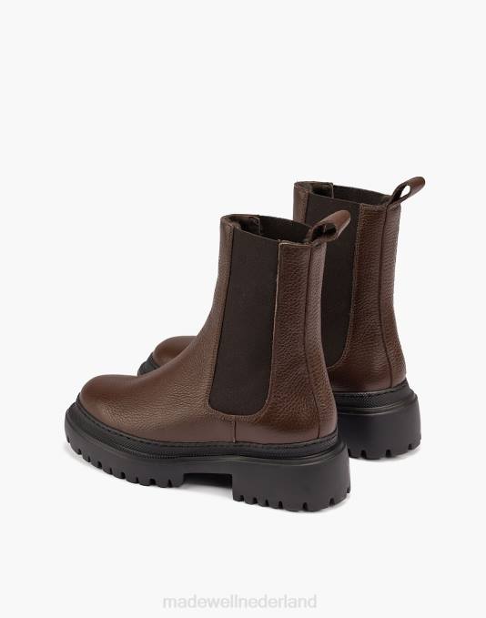 schoenen zwart ZVH61830 Madewell maguire leren cortina chelsea boots met schapenvachtvoering vrouwen