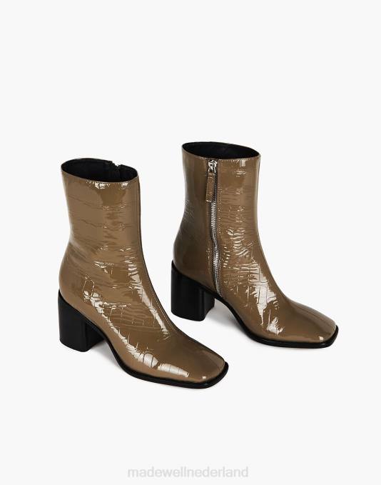 schoenen zwart ZVH62623 Madewell opzettelijk blanco lederen contourlaarzen vrouwen