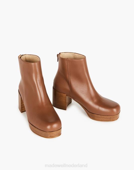 schoenen zwart ZVH62624 Madewell opzettelijk blanco lederen speedplatformlaarzen vrouwen