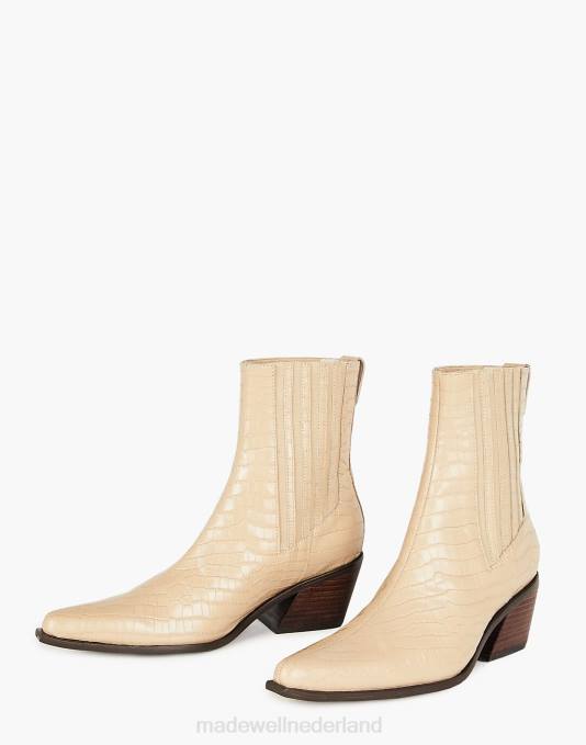 schoenen zwart ZVH62629 Madewell opzettelijk blanco leren hillary-laarzen vrouwen