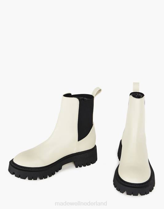 schoenen zwart ZVH62631 Madewell opzettelijk blanco lederen geleide laarzen met lugsole vrouwen