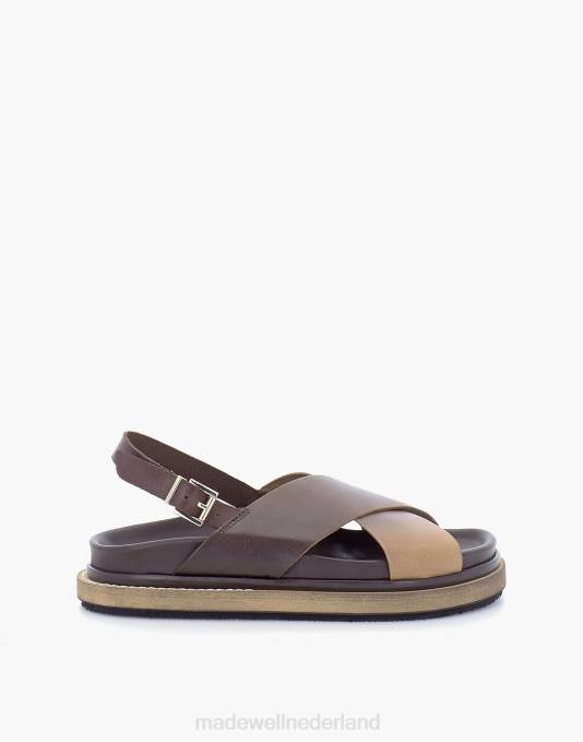 schoenen bruin ZVH62728 Madewell Alohas leren marshmallow-sandalen vrouwen