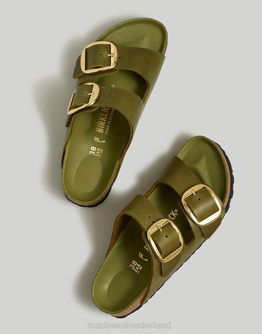 schoenen groene olijf ZVH61265 Madewell Birkenstock Arizona sandalen met grote gesp vrouwen