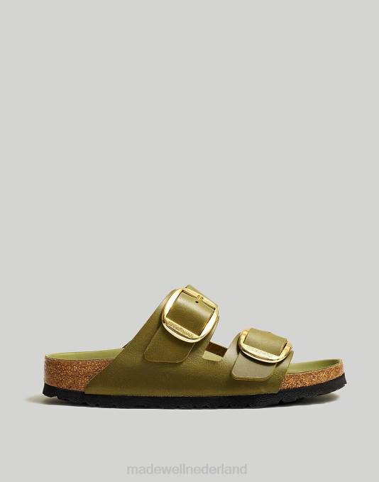 schoenen groene olijf ZVH61265 Madewell Birkenstock Arizona sandalen met grote gesp vrouwen