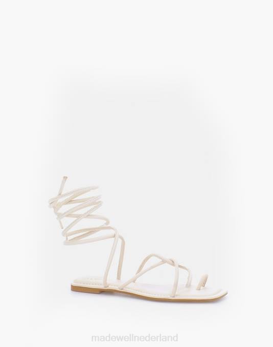 schoenen ivoorwit ZVH61218 Madewell alohas platte sandalen met veters vrouwen