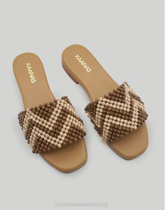 schoenen karamel ZVH61726 Madewell kaanas alama chevron slide sandaal vrouwen