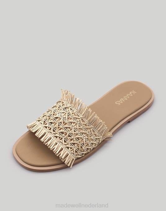 schoenen koffie ZVH61725 Madewell kaanas tortuga gerafelde tiki-glijbaan vrouwen