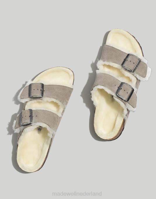 schoenen steen munt suède/scheren ZVH61279 Madewell Birkenstock suède Arizona sandalen vrouwen