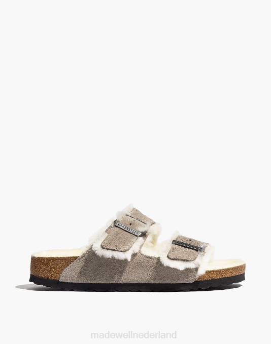schoenen steen munt suède/scheren ZVH61279 Madewell Birkenstock suède Arizona sandalen vrouwen