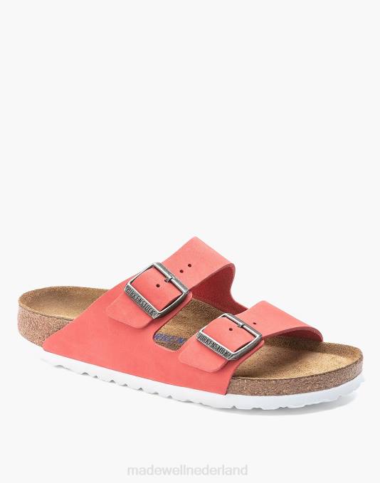schoenen taupe ZVH61283 Madewell Birkenstock Arizona sandalen met zacht voetbed van nubuck vrouwen