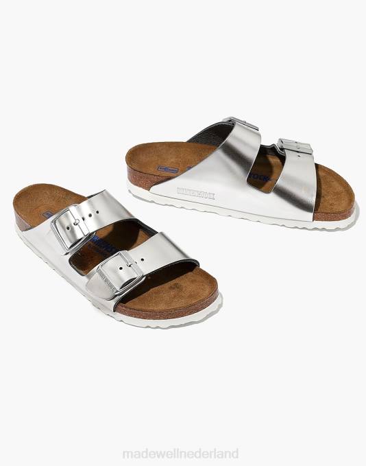 schoenen zilver ZVH62761 Madewell Birkenstock Arizona sandalen van leer vrouwen
