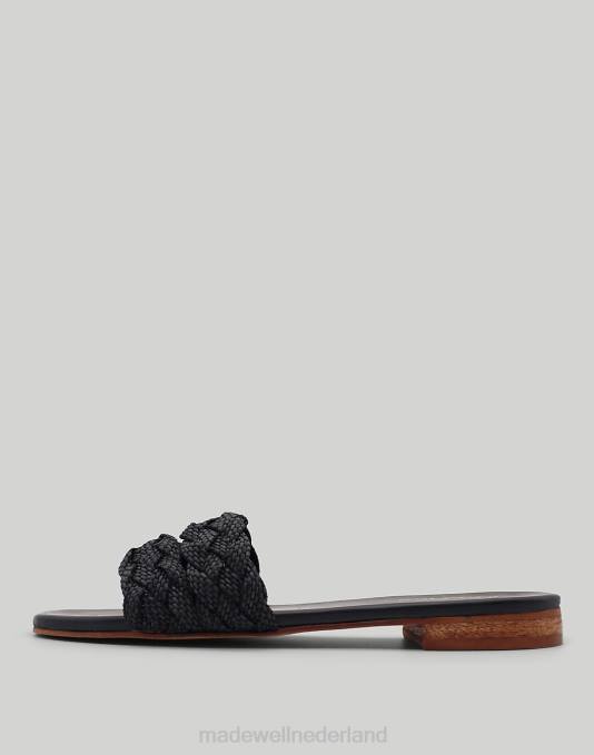 schoenen zwart ZVH61722 Madewell kaanas papagayo dubbele gevlochten glijbaan vrouwen