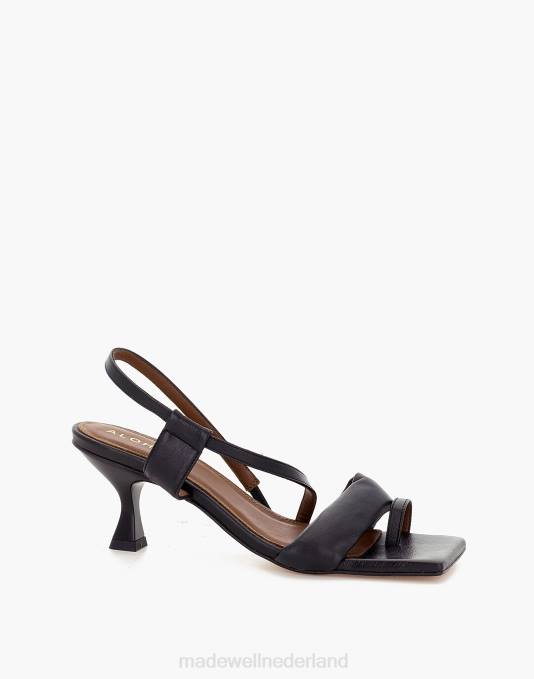 schoenen zwart ZVH62749 Madewell alohas leren asymmetrische sandalen vrouwen