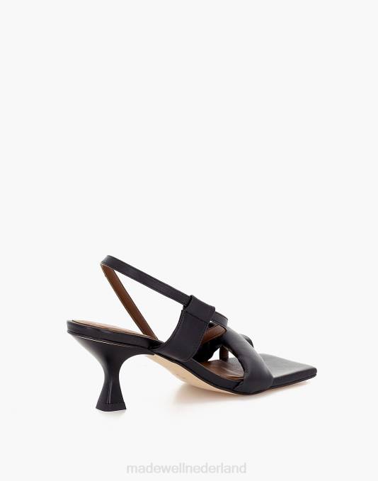schoenen zwart ZVH62749 Madewell alohas leren asymmetrische sandalen vrouwen