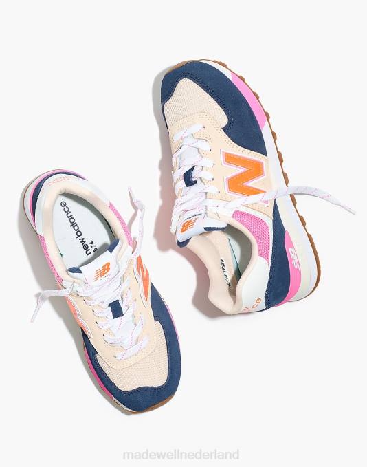 schoenen bruin/lichtblauw ZVH62019 Madewell new balance suède 574 sneakers vrouwen