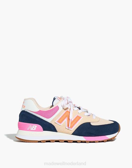 schoenen bruin/lichtblauw ZVH62019 Madewell new balance suède 574 sneakers vrouwen