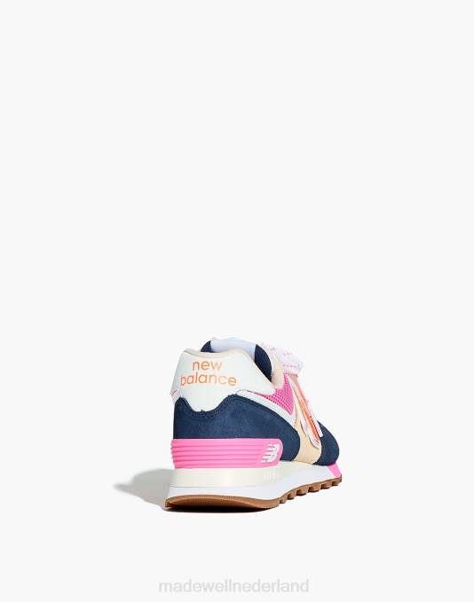 schoenen bruin/lichtblauw ZVH62019 Madewell new balance suède 574 sneakers vrouwen