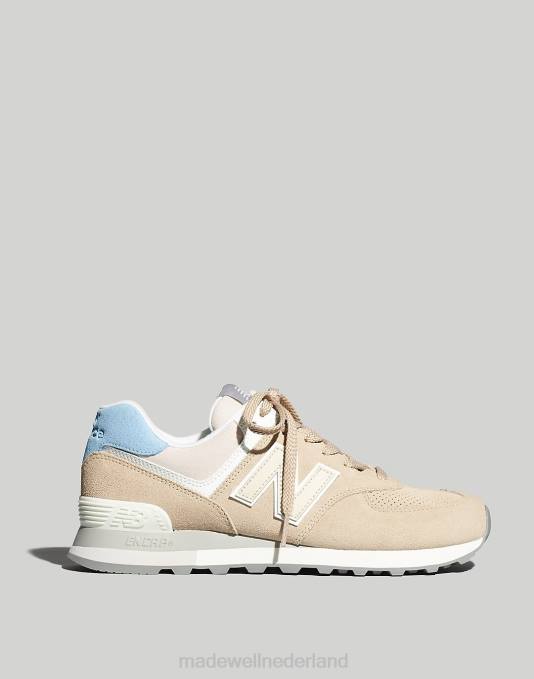 schoenen bruin/lichtblauw ZVH62021 Madewell new balance suède 574 sneakers vrouwen