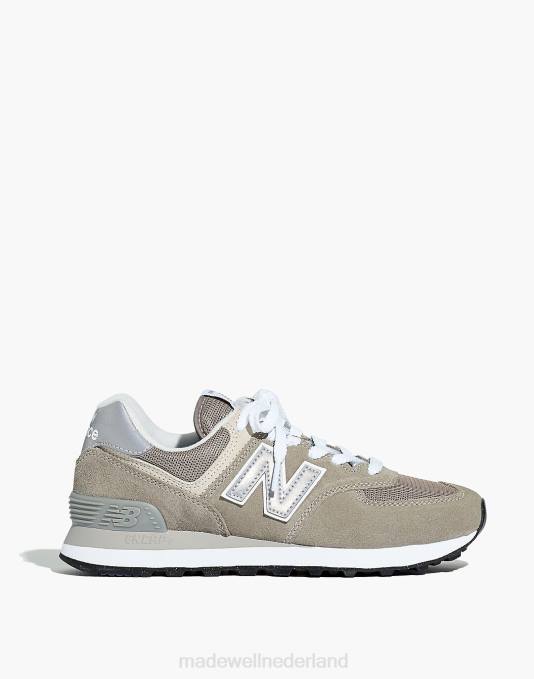 schoenen grijs wit ZVH62020 Madewell new balance suède 574 sneakers vrouwen