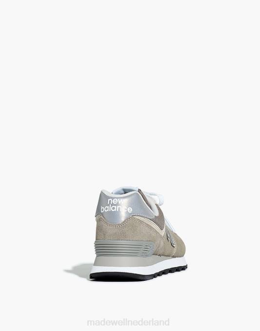 schoenen grijs wit ZVH62020 Madewell new balance suède 574 sneakers vrouwen