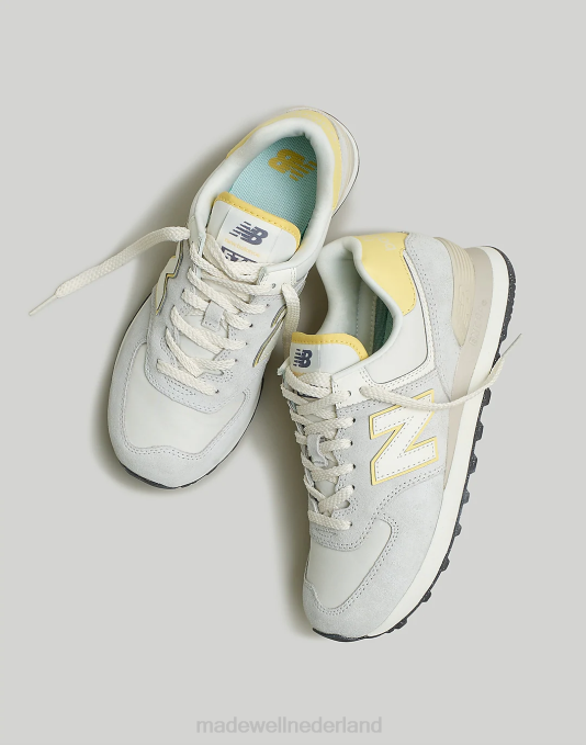 schoenen grijze stof/zeezout/maïs ZVH62022 Madewell new balance suède 574 sneakers vrouwen