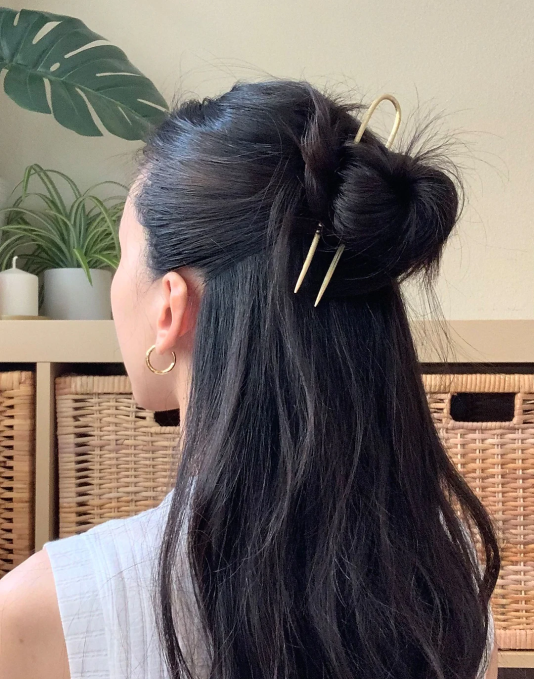 verzameling goud ZVH62256 Madewell Soko Kali getextureerde haarspeld vrouwen